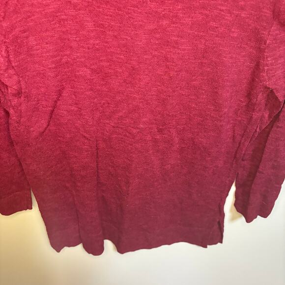 Gap Raspberry Pink Long Sleeve Knit Tunic Scoopneck Ribbed Hems Spring Small - Picture 7 of 8